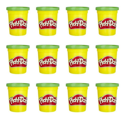 Conjunto De Massa De Modelar Play-doh Verdes 12 Potes E4828 0