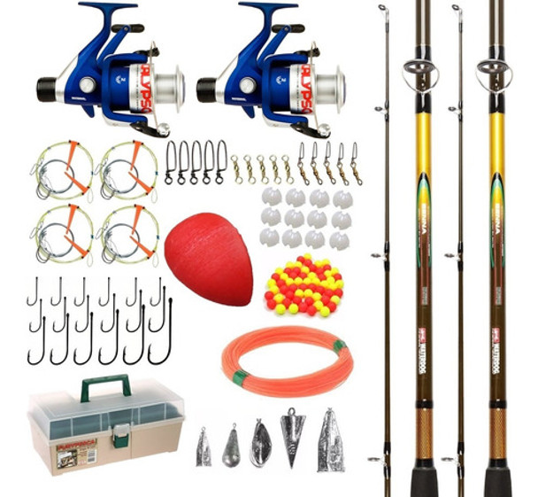 Kit Pesca Waterdog + 2 Cañas + 2 Reel 2 Rule + Caja Completa 0 Kit Pesca Waterdog + 2 Cañas + 2 Reel 2 Rule + Caja Completa 0