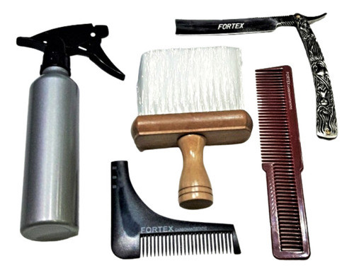 Kit Barbero Fortex Navaja Peines Quitapelusa Rociador 0