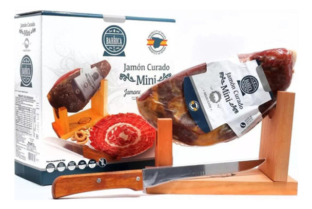 Kit Presunto Mini Jamon Curado Importado Faca Espanhol 1kg 0