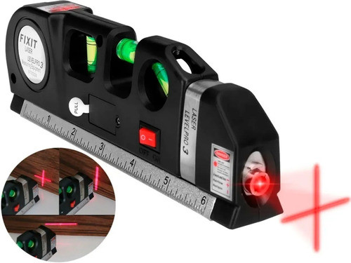 Nivel De Líneas Laser Cinta Metrica 3 Burbujas 2 Reglas 0