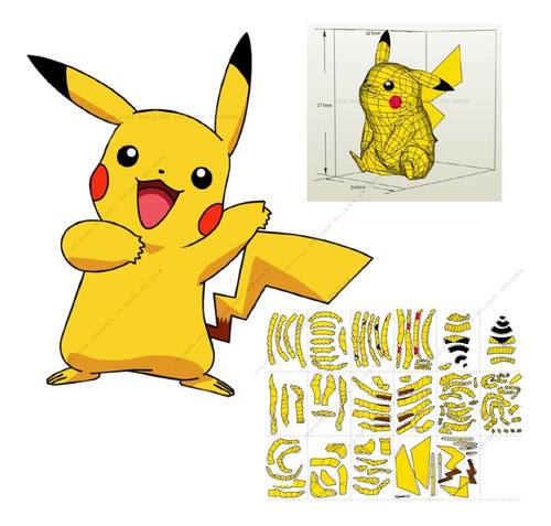 Pikachu  35 Cm Papercraft 0
