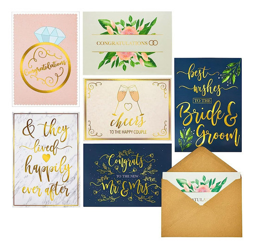 ~? Juvale 24 Pack Tarjetas De Boda Para Novios Con Sobres, F 0