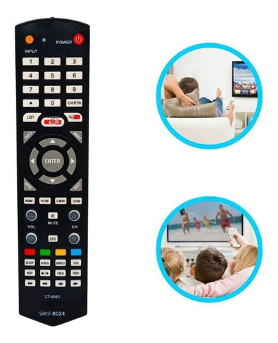 Controle Remoto Compatível Com Tv Smart Lcd Sk8024 Rápido 0