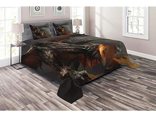 Colcha Medieval Lunarable, Escena De Fantasía Caballero Intr 0