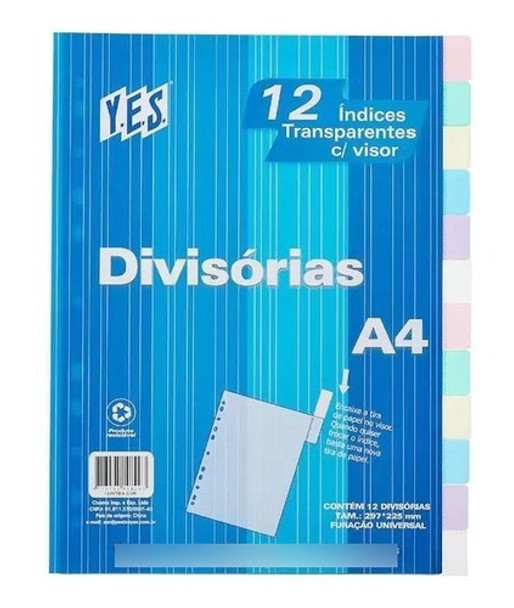 Divisória Transparente Color Yes A4 12intba Sortidas 0