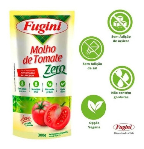 Molho De Tomate Zero Fugini Sache 340gr - Kit Com 3 0