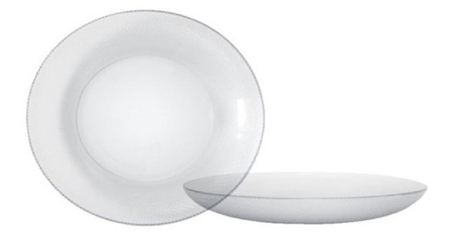 Juego X6 Plato Hondo Gema 22cm Vidrio Transparente Durax 0