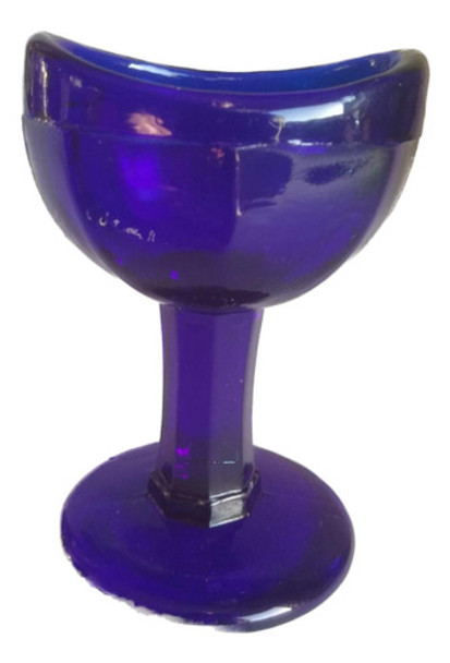 Copita De Lavar Ojos Antigua De Vidrio Azul Iimperdible.//// 0 Copita De Lavar Ojos Antigua De Vidrio Azul Iimperdible.//// 0