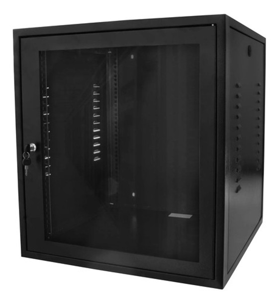 Mini Rack De Parede 19pol. 12u X 570mm Com 2 Planos - Preto 0