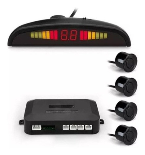 Sensor De Estacionamiento Display Y Sonido  Negro 0