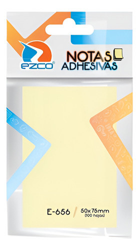 Notas Adhesivas Ezco 100 Hjs 50x75 Mm X 1 Unidad 0