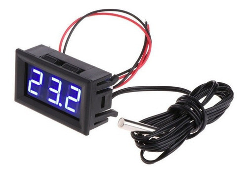 Medidor Temperatura Termómetro Digital Autos Motos 12v Azul 0