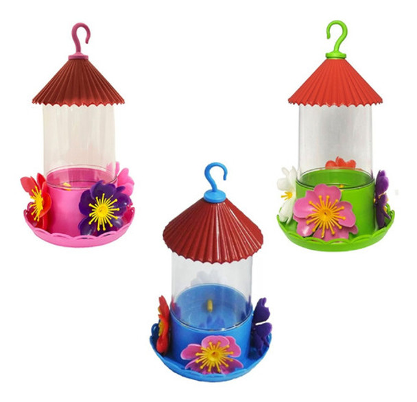 Kit 3 Bebedouro Para Beija-flor Chapéu 250ml Cores Sortida 0
