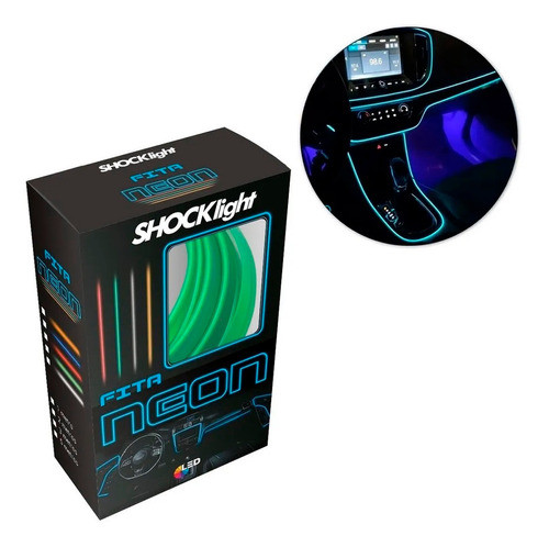 Fita De Led Neon Verde Shocklight Painel Interior 1 Metro 0