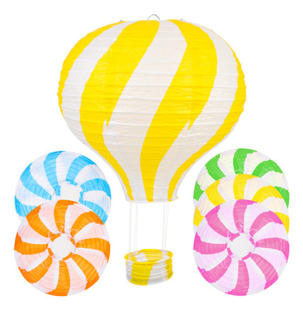 Adornos De Festa, Balão De Ar Quente, Lanterna, Confete, 5 U 0