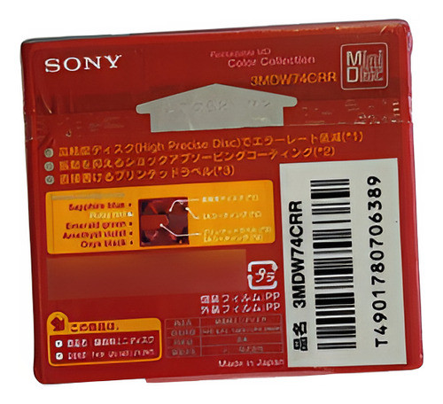 Md Mini Disc Sony 74 Rubyred,3 Peças Lacrado 0