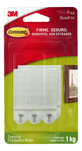 Fecho Command 3m Contato Fixa Quadros Medio Suporta Até 1kg 0