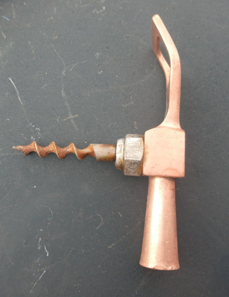 Antiguo Sacacorcho Destapador De Bronce C/forma De Martillo 0