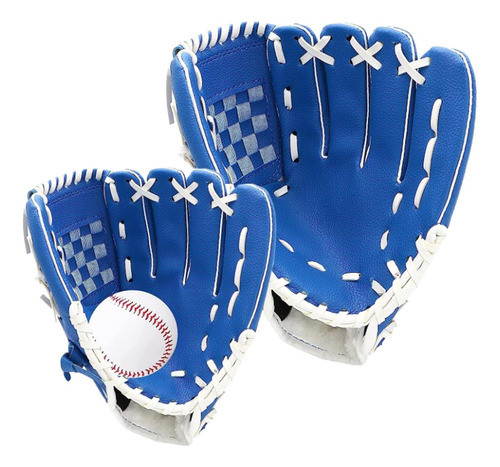 Luvas De Beisebol 2 Peças Luvas De Softball Azul 0
