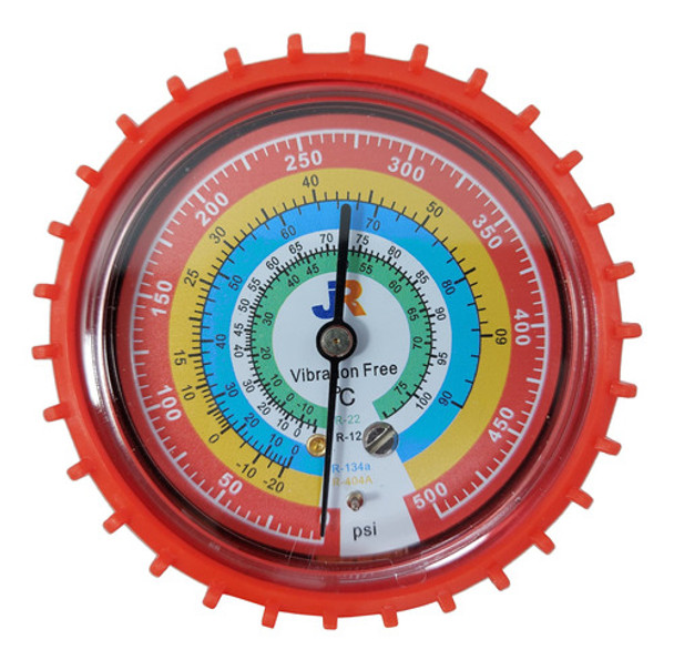 Manómetro Alta Presión Escalas R22 R12 R134a R404a 500psi Jr 0