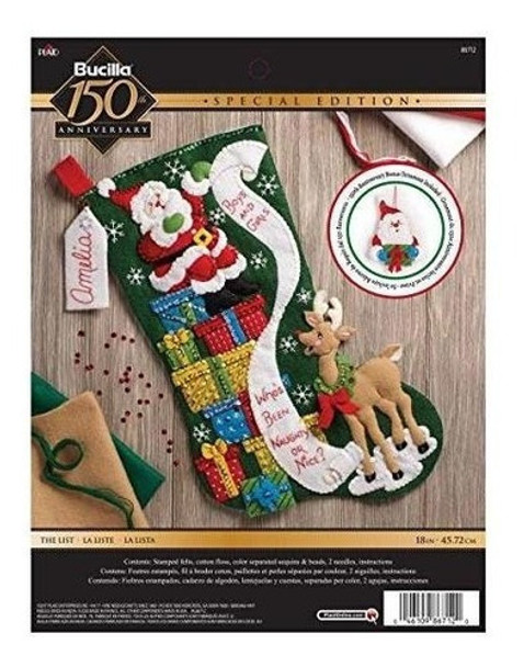 Kit De Apliques Bucilla Calcetin De Navidad De Fieltro De 18 0