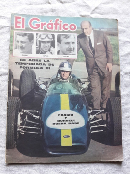 Revista El Gráfico N° 2415 Año 1966 Fangio Y Bordeu F3 0 Revista El Gráfico N° 2415 Año 1966 Fangio Y Bordeu F3 0