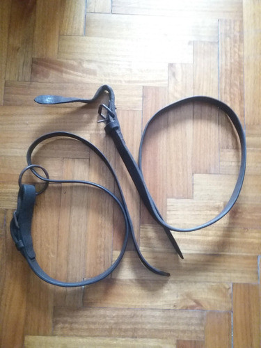 2 Antiguos Cintos De Cuero De Carrilleras De Caballo 0