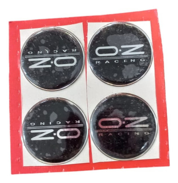 Logo Centro De Llanta  Oz  Negro  49mm Blister X 4 0