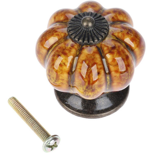 10 Tiradores Mgoodoo Ceramica Forma Calabaza Marron Leopardo 0