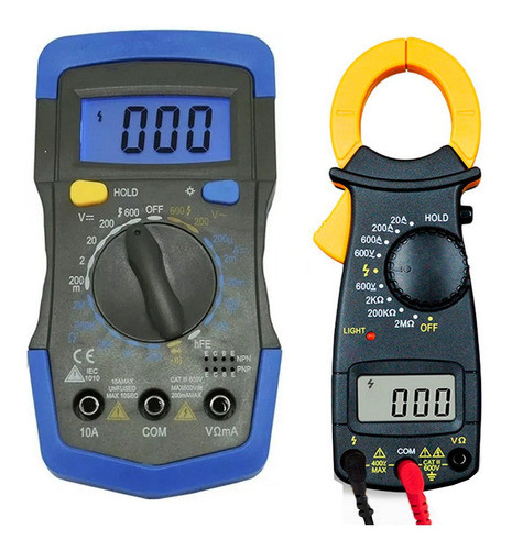 Kit De Instrumentação Multímetro E Alicate Amperímetro Prof 0