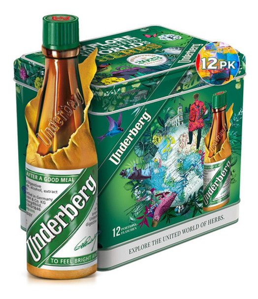 Underberg Pack X 12 20ml Licor Hierbas + Caja Anti Resaca Tx 0