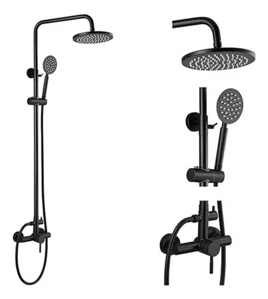 Grifería Barral Ducha Monocomando Exterior Negro Mate Wico 0