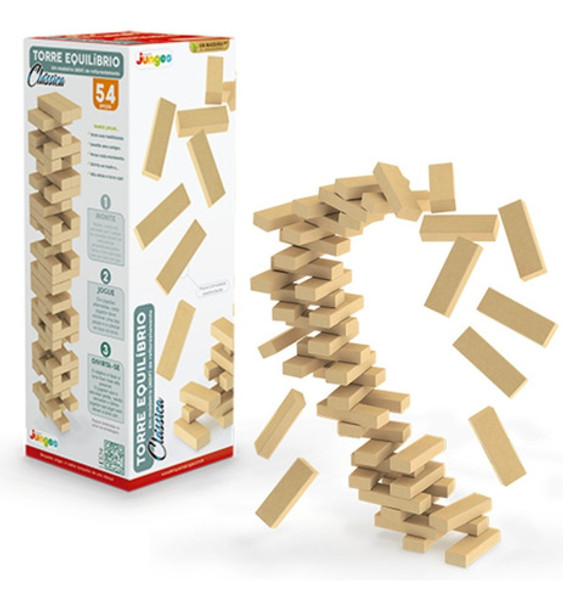 Torre De Equilibrio Classica Madeira Em Mdf Brinquedo Junges 0