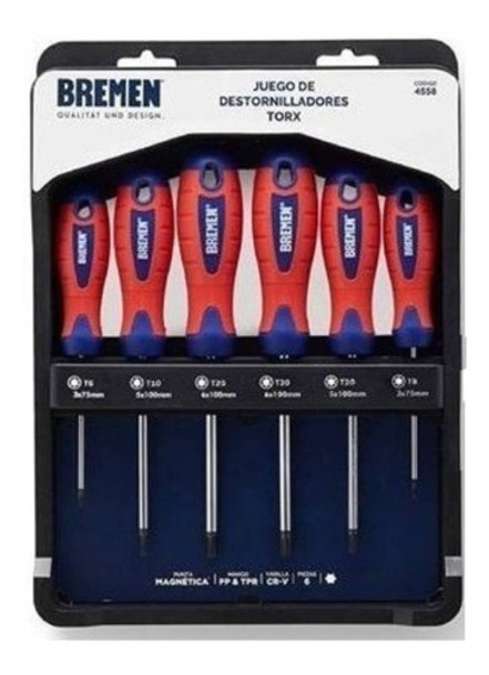 Torx Juego Destornilladores X6pzs Bremen 4558 0