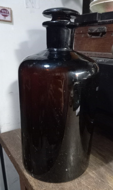 Antiguo Frasco Farmacia Color Caramelo 25 Alto - 12,5 Diam 0