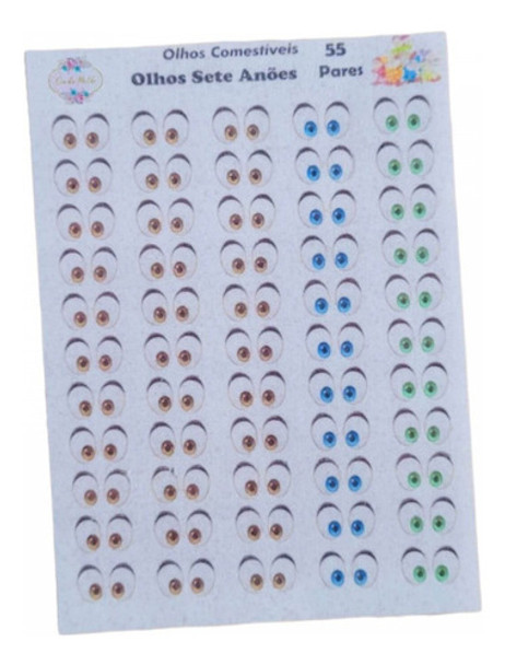 Olhos Comestiveis Sete Anões 55 Pares 0