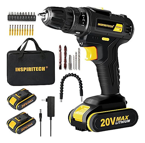 Taladro Inalámbrico Inspiritech De 20 V Máx. Con 2 Baterías 0