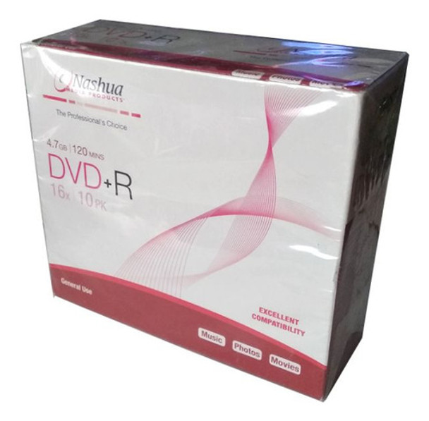 Dvd + R Nashua Estuche Fino. Disco Virgen Caja 10u Hermético 0