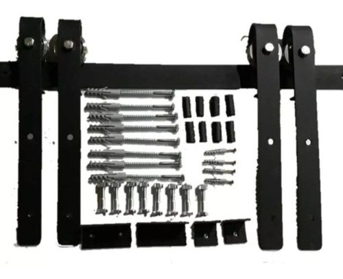 Kit Para Doble Puerta Granero Riel 4mt En 2 Tramos Oferta 0