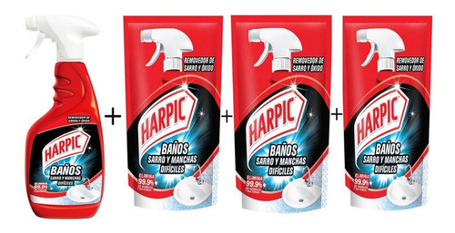 Harpic Limpiador Baños Sarro Manchas Gatillo + Repuestos 0