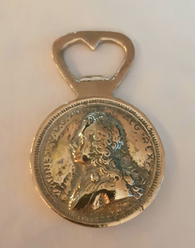 Destapador Antiguo Modelo Moneda En Bronce Macizo 0