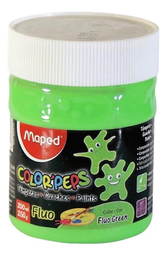 Tempera Maped Pote 200 Ml Fluo Verde 0