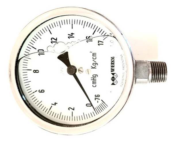 Manometro Weisz De 0 A 17 Bar C Inoxidable Gliserina 100 Mm 0
