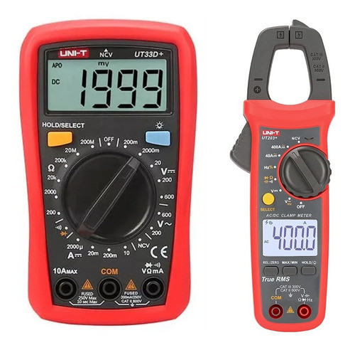 Kit Uni-t Multímetro Ut33d Plus + Pinza Amperométrica Ut203+ 0
