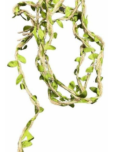 Yute Trenzado C/hojitas, Verde Artesania Deco Bijou 2 Metros 0