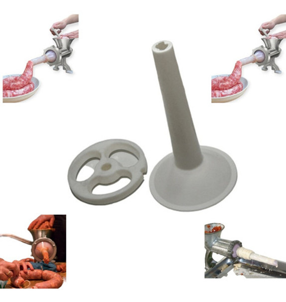 Embudo Y Disco Embutir Chorizo De Pvc Plastico Modelo 32 0