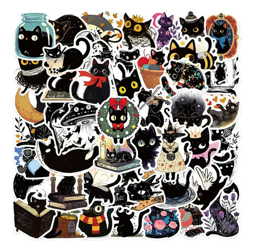 50 Adhesivos Surtidos Con Modelo De Gatitos 0