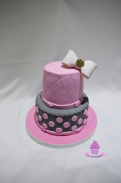 Torta Rosa Moño Tortas Mesa Dulce Cumpleaños Eventos 0