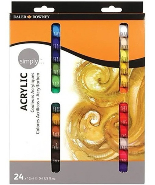 Acrilico Acrilicos Daler Rowney Simply X 24 Colores En Pomo 0